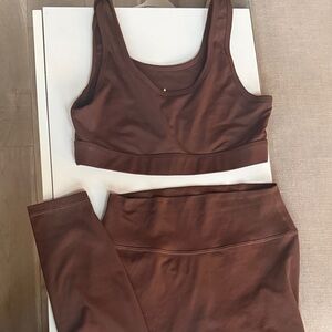 Brown Women's Leggings and Top Set